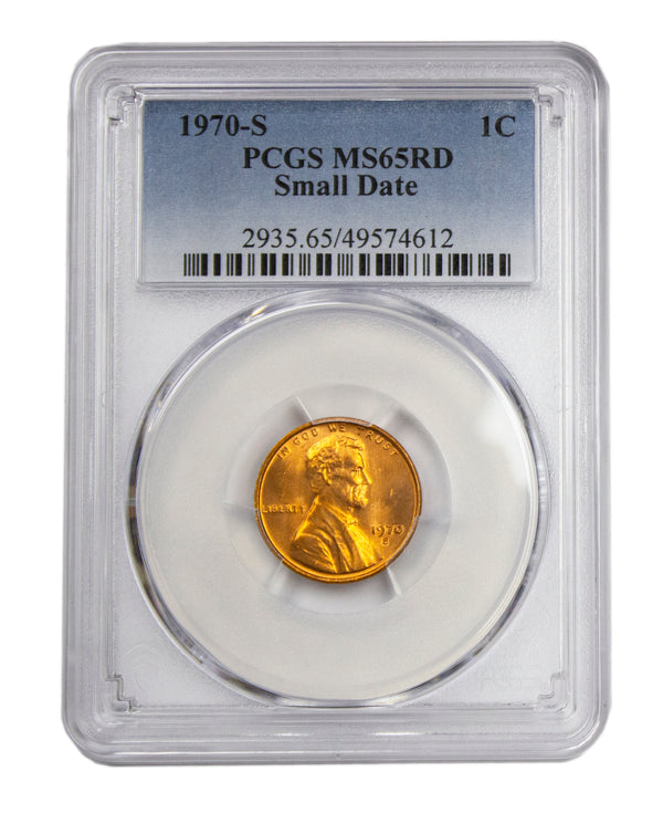1970 -S Lincoln Cent Small Date Mint PCGS MS65RD Red