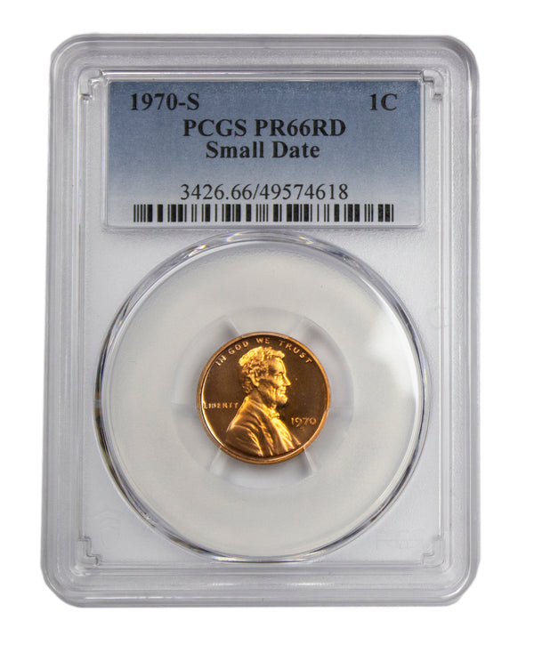 1970 -S Lincoln Cent Small Date Proof PCGS PR66RD Red