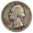 1935 -D Washington Quarter 25c - VG Very Good Condition (SP)