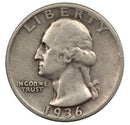 1936 -S Washington Quarter 25c - VG Very Good Condition (SP)