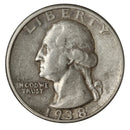 1938 -S Washington Quarter 25c - VF Very Fine Condition (SP)