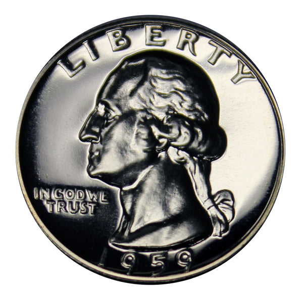 1959 Washington Quarter Proof 90% Silver Gem Brilliant US Coin