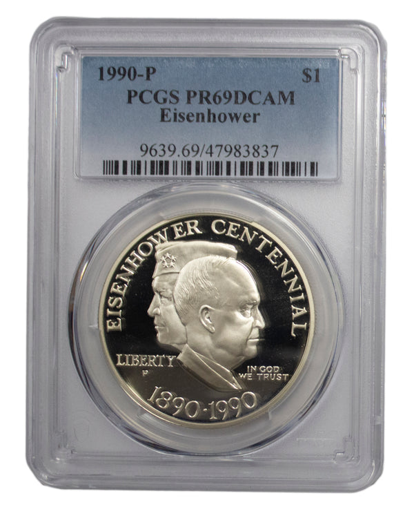 1990 -P Eisenhower Proof Commemorative Silver Dollar PCGS DCAM PR69