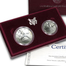 1992 Olympic Uncirculated Commemorative 2 Coin Set 90% Silver & Clad OGP
