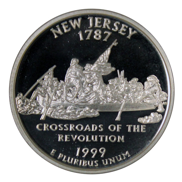 1999 S State Quarter New Jersey Gem Deep Cameo Proof 90% Silver