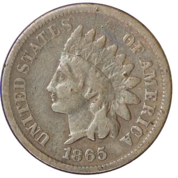 1865 -P Indian Head cent 1c - FN Fine Condition (2013)
