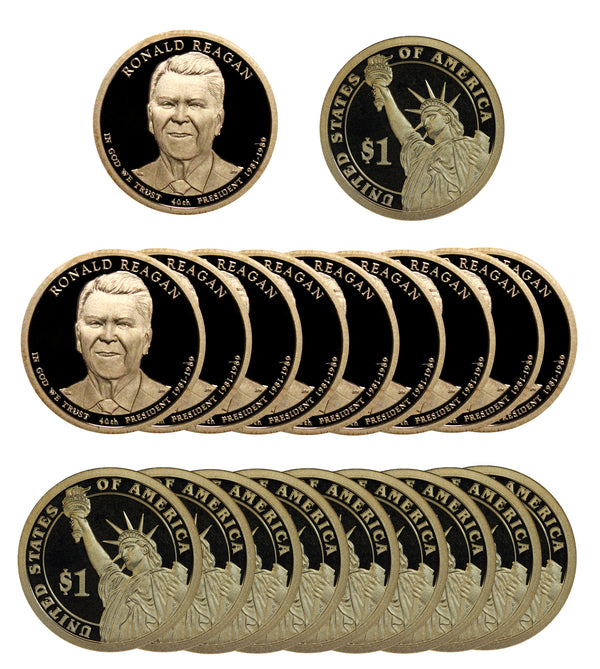 2016 S Ronald Reagan Presidential Dollar Proof Roll (20 Coins)