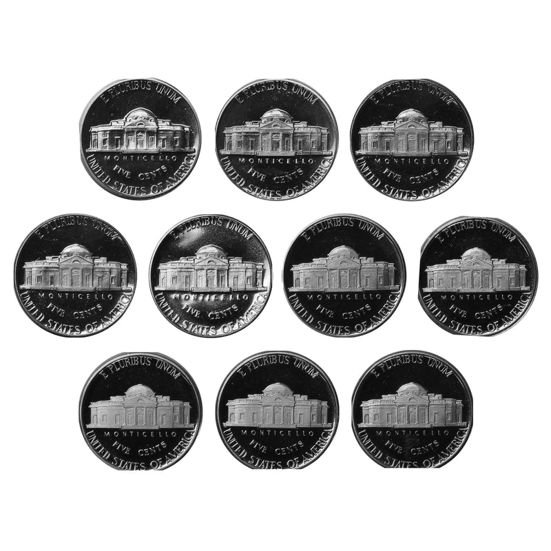 1970-1979 S Proof Jefferson Nickel Run 10 Coins