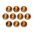 1990-1999 S Proof Lincoln Memorial Cent Run 10 Coins
