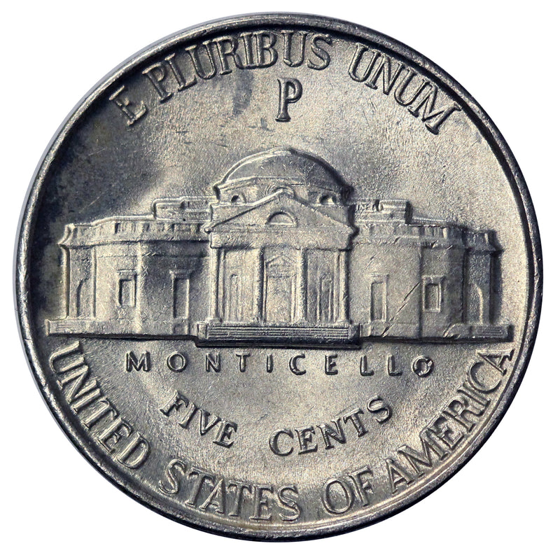 1942 -P Silver War Jefferson Nickel - Choice/Gem BU US Coin