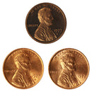 1977 P D S Lincoln Memorial Cent 1c Year set Proof & BU US 3 Coin lot
