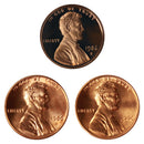 1986 P D S Lincoln Memorial Cent 1c Year set Proof & BU US 3 Coin lot