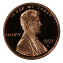 1997 Gem Deep Cameo Proof Lincoln Memorial Cent