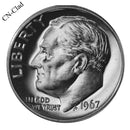 1967 Roosevelt Dime Choice CN-Clad SMS