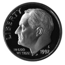 1992 S Roosevelt Dime Gem Cameo 90% Silver Proof