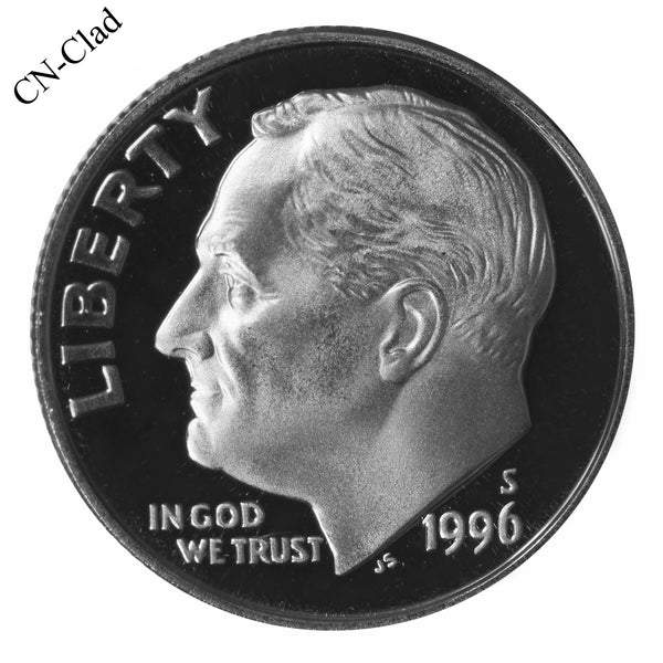 1996 S Roosevelt Dime Choice Cameo CN-Clad Proof