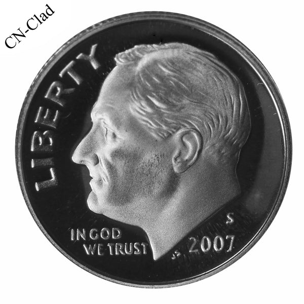 2007 S Roosevelt Dime Choice Cameo CN-Clad Proof
