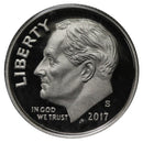 2017 -S Roosevelt Dime Gem Cameo 90% Silver Proof