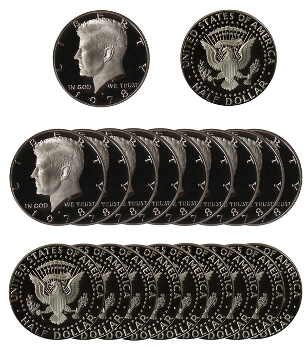 1978 S Kennedy Half Dollar Gem Proof Roll CN-Clad (20 Coins)