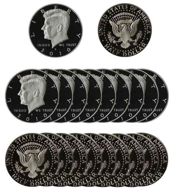 2010 S Kennedy Half Dollar Gem Proof Roll CN-Clad (20 Coins)