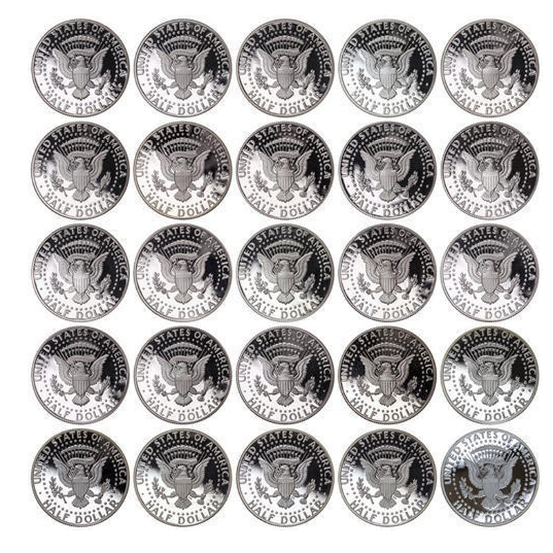 1992-2017 S Proof Kennedy Half Dollar Run 90% Silver 26 Coins