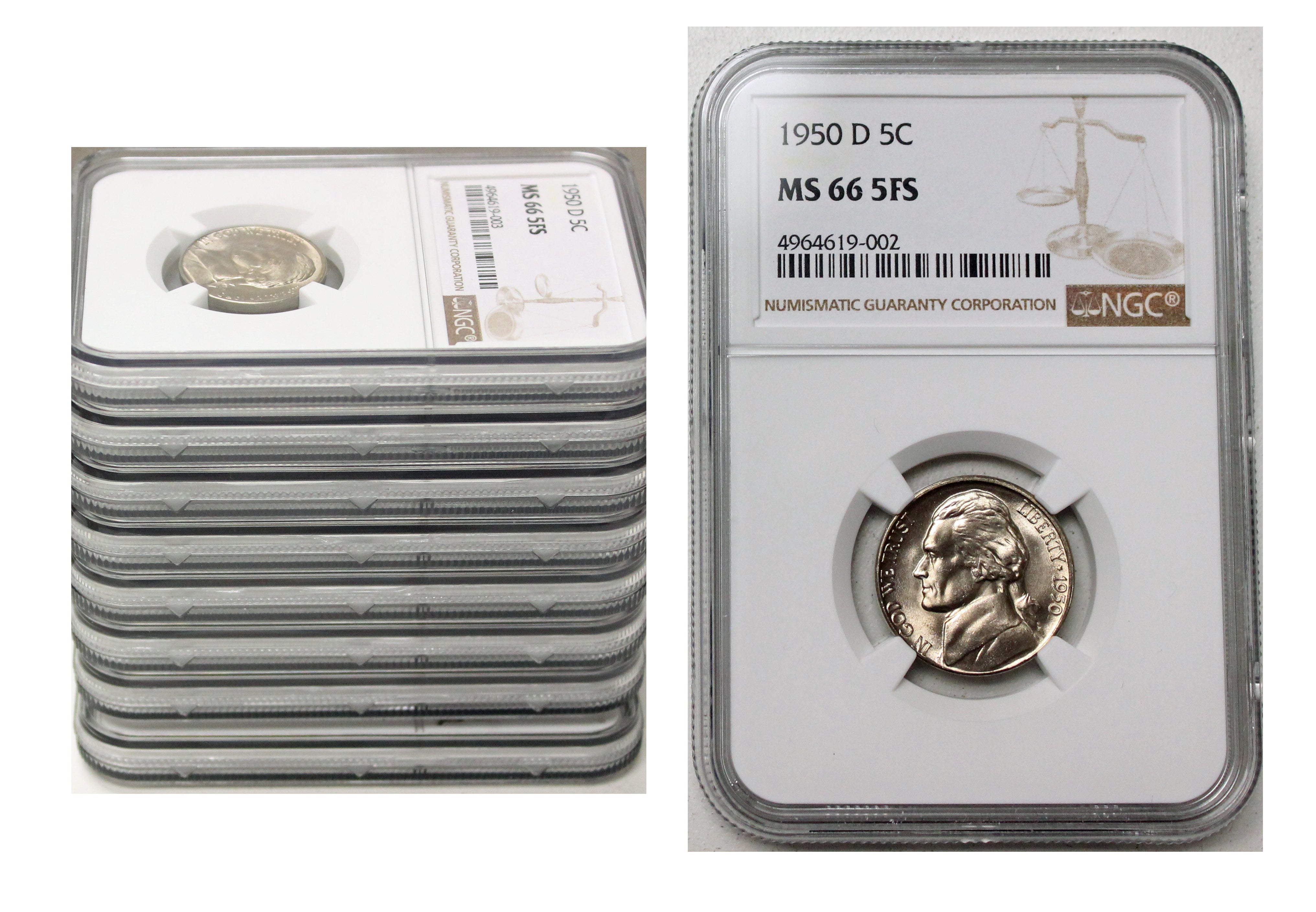 1950 -D Jefferson Nickel NGC MS66 5FS Full Steps