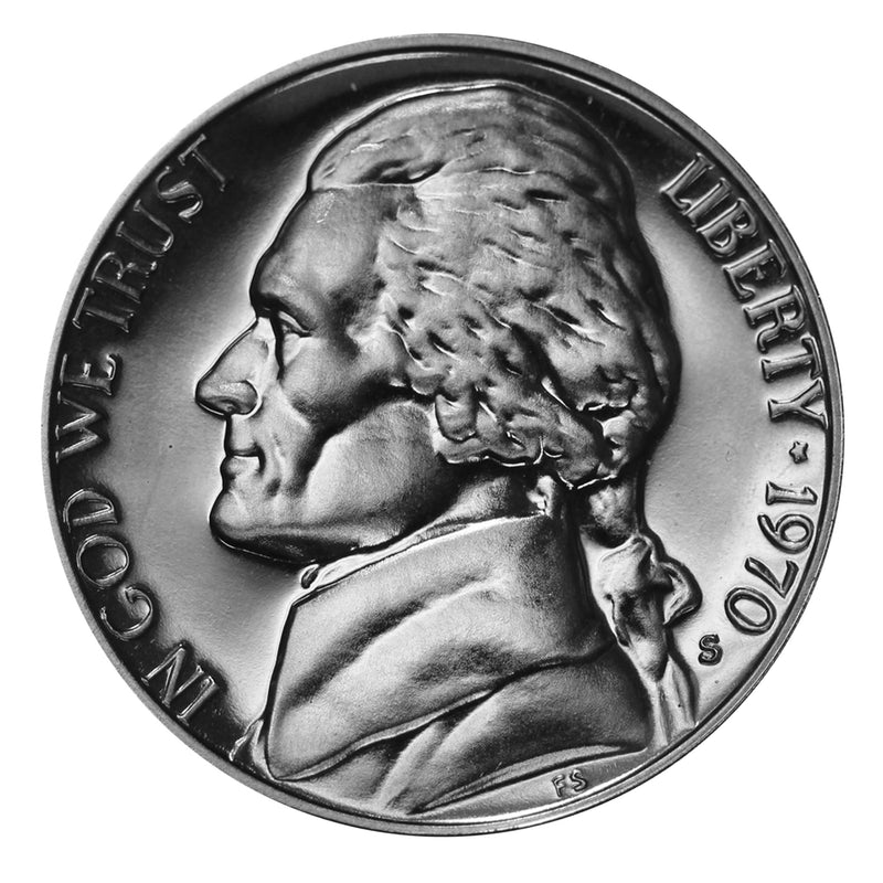 1970 S Jefferson Nickel Gem Proof Roll (40 Coins)