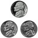 1981 P D S Jefferson Nickel 5c Year set Proof & BU US 3 Coin lot