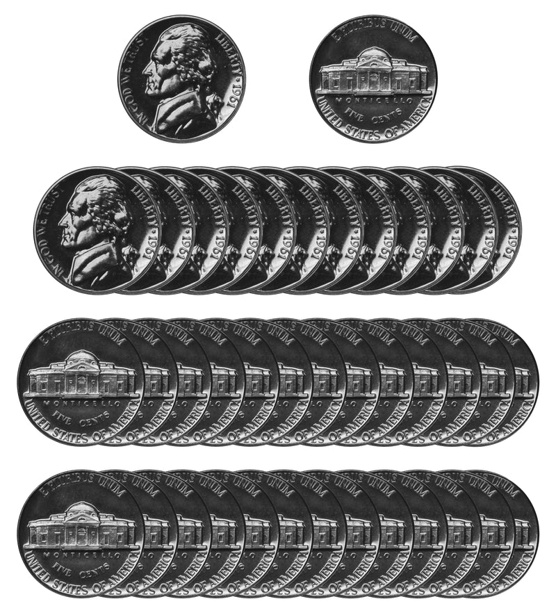 1961 Jefferson Nickel Gem Proof Roll (40 Coins)