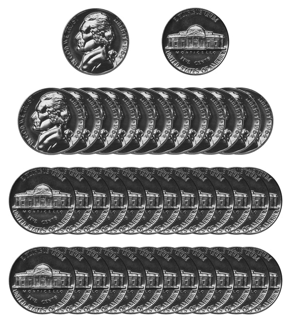 1964 Jefferson Nickel Gem Proof Roll (40 Coins)