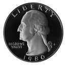 1980 S Washington Quarter Gem Deep Cameo Proof Roll CN-Clad (40 Coins)