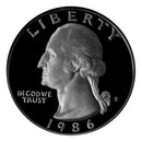 1986 S Washington Quarter Gem Deep Cameo Proof Roll CN-Clad (40 Coins)