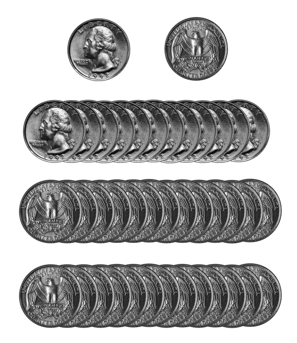 1992 -P Washington Quarter Roll BU Clad 40 US Coins