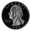 1995 S Washington Quarter Gem Deep Cameo Proof Roll CN-Clad (40 Coins)