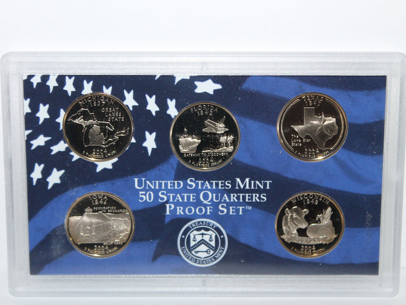 2004 State Quarter Proof Set CN-Clad (OGP) 5 coins