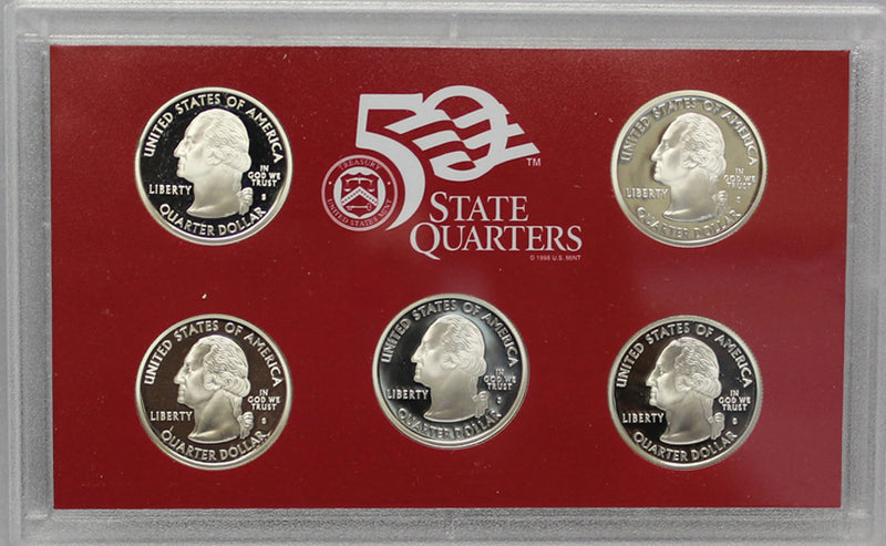 2004 State Quarter Proof Set 90% Silver (OGP) 5 coins