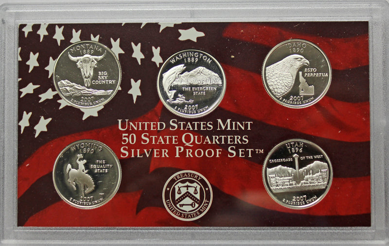 2007 State Quarter Proof Set 90% Silver (OGP) 5 coins