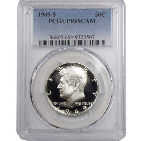 1969 -S Silver Kennedy Proof Half Dollar CAMEO PCGS PR69