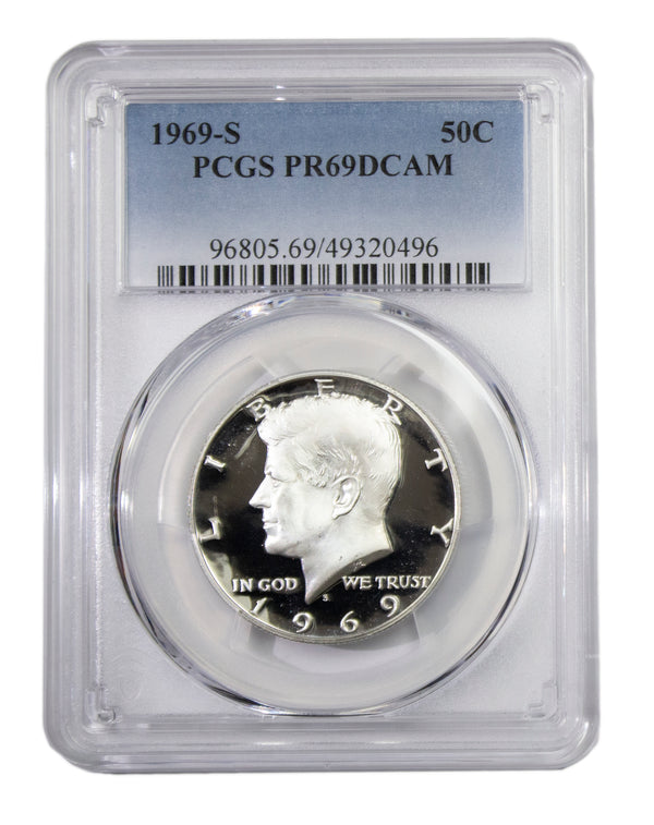 1969 -S Silver Kennedy Proof Half Dollar DCAM PCGS PR69