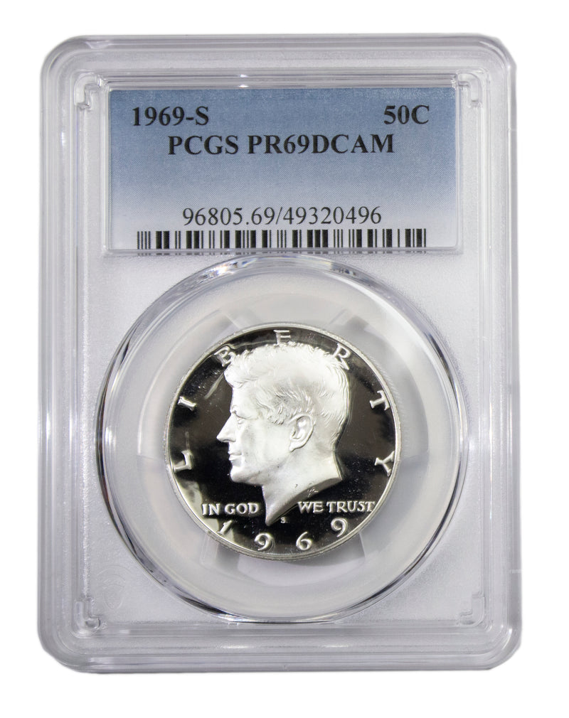 1969 -S Silver Kennedy Proof Half Dollar DCAM PCGS PR69