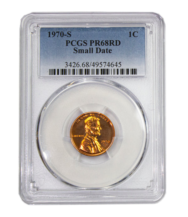 1970 -S Lincoln Cent Small Date Proof PCGS PR68RD Red
