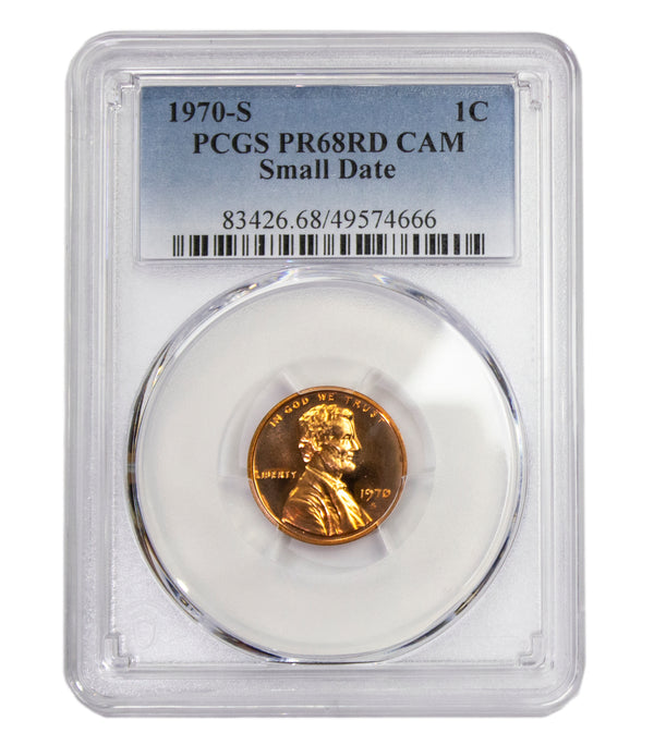 1970 -S Lincoln Cent Small Date Proof PCGS PR68RD CAM Red Cameo