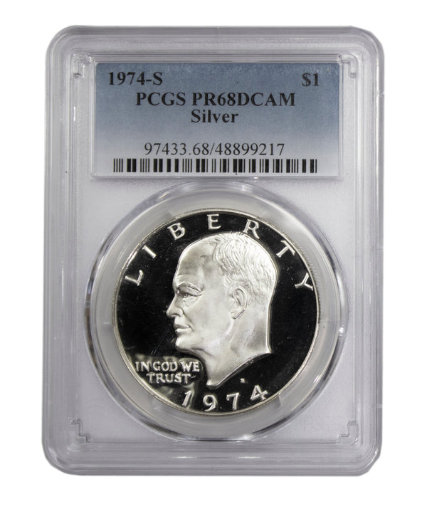 1974 -S Silver Eisenhower (IKE) Dollar Proof PCGS PR68DCAM