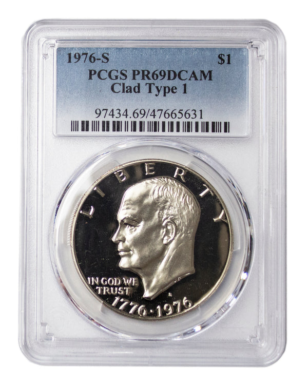 1976 -S Clad Eisenhower (IKE) Proof Dollar Type 1 DCam PCGS PR69