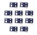 Empty Plastic Lens with blue Insert Holds 4 Coins, 10 Pack