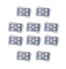 Empty Plastic Lens with Light Blue Insert Holds 5 Quarters, 10 Pack