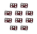 Empty Plastic Lens with Red Insert Holds 5 Quarters, 10 Pack