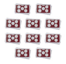 Empty Plastic Lens with Dark Red Insert Holds 5 Quarters, 10 Pack
