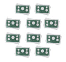 Empty Plastic Lens with Green Insert Holds 5 Coins, 10 Pack