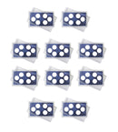 Empty Plastic Lens with Blue Insert Holds 6 Quarters, 10 Pack